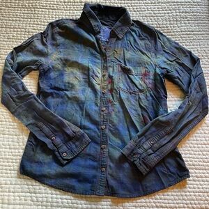 Hollister Women's Blue Button Down Shirt